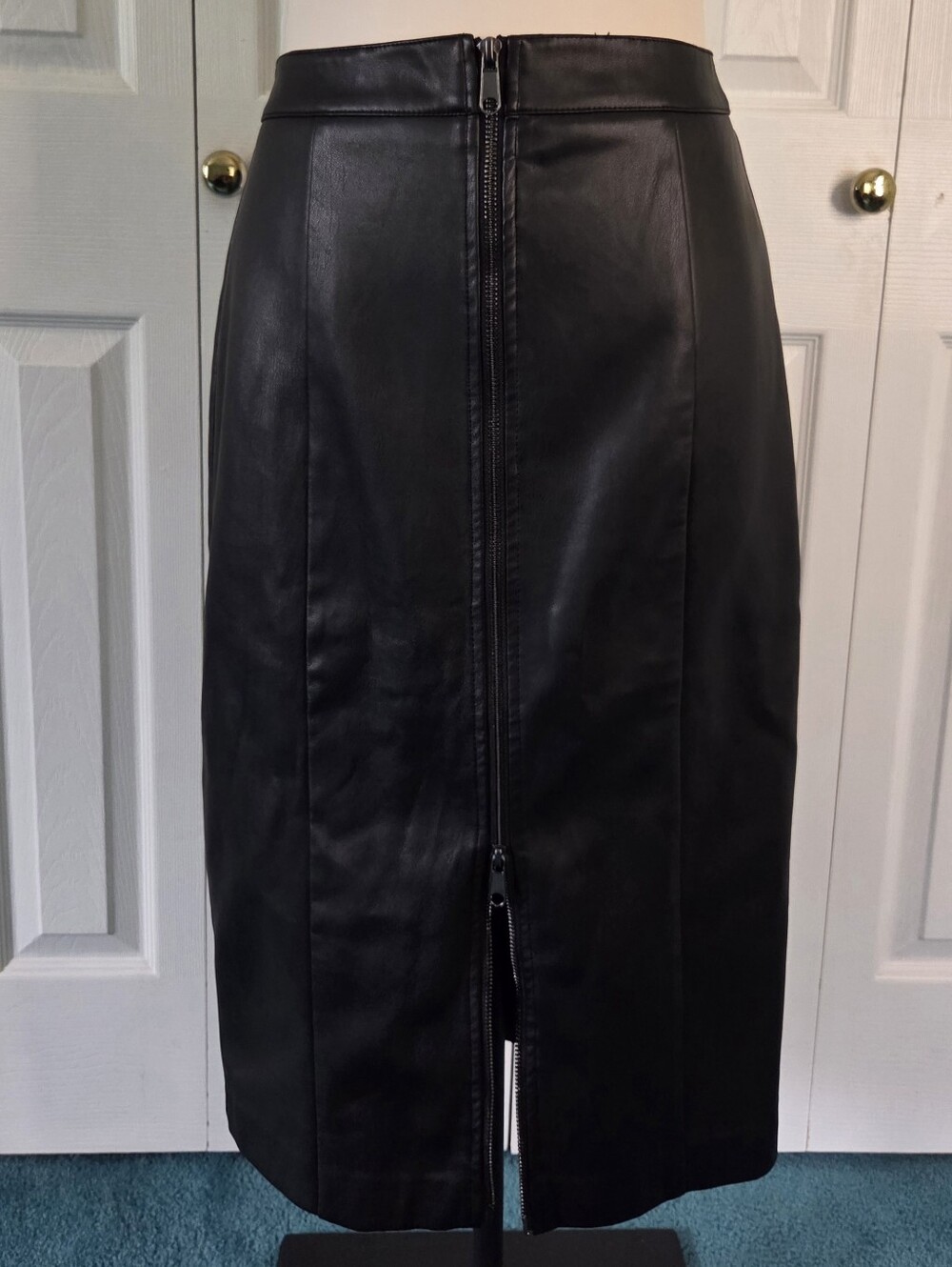 Bar III Faux Leather Midi Skirt in Black Size 6